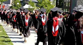 An image of students graduating. 